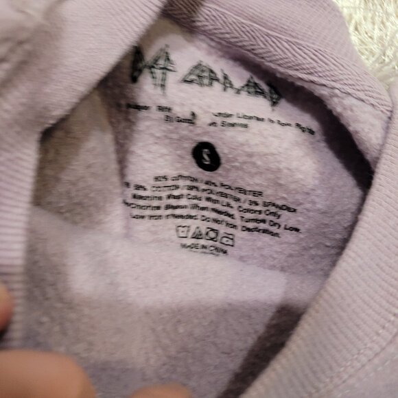 Def Leppard Sweater Glitter Animal Print Mauve Pink Sz S - Picture 5 of 8